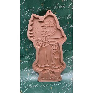 Longaberger Cookie Mold Kriss Kringle Santa Claus Ornament NOS Christmas Box VTG